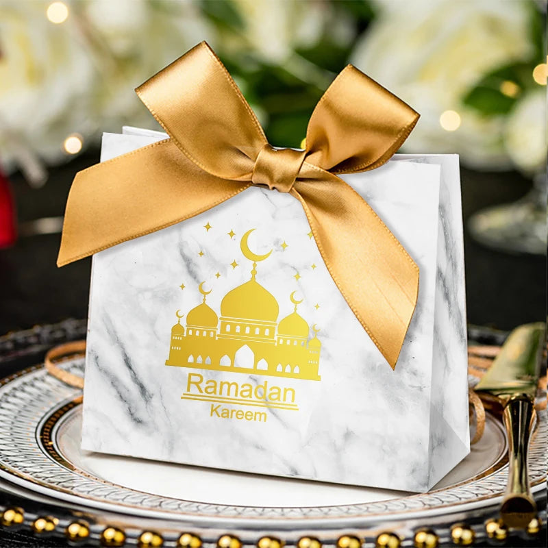 Eid Mubarak Candy Box Set Paper Packaging Gift Bag Party Favor Ramadan Gift Box Muslim Islamic Party Supplies Kareem Decoration