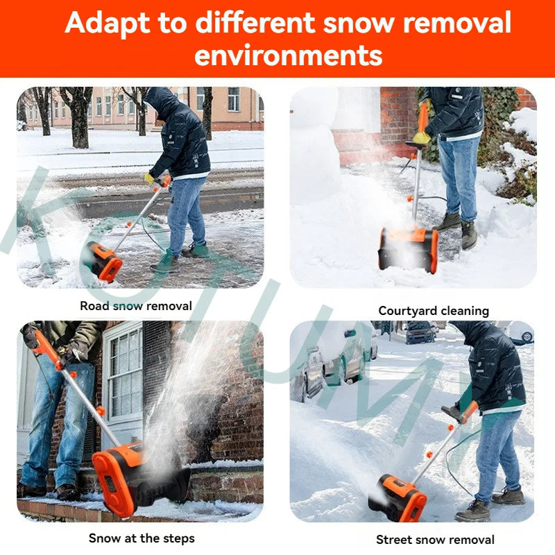 Snow Removal Machine Electric Snow Plow Hand-Pushed Snow Blower Small Snow Clearing Equipment for Road Snow Shoveling