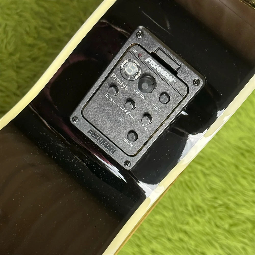 Free Shipping in Stock Electric Acoustic Guitar SJ200 BK Guitars Gold Hardware Guitarra