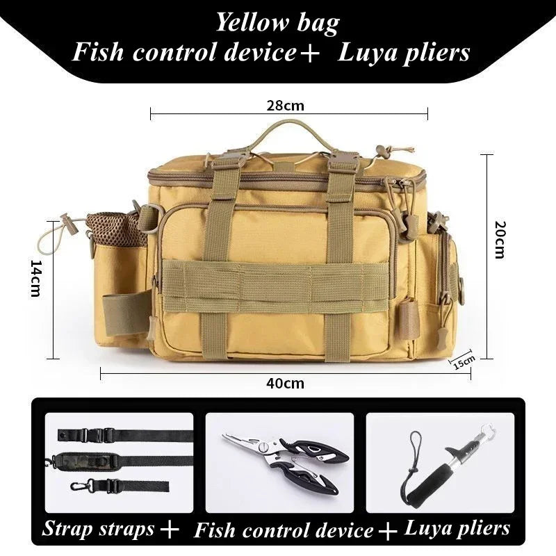 Fishing Tackle Bag Single Shoulder Crossbody Tactical Bags Men Waist Pack Fish Lures Gear Utility Storage Fishing Box Chest Bag