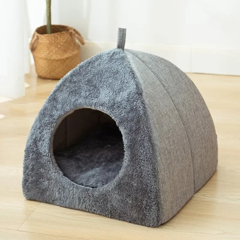 New Triangle Cat Nest Closed Cats House Pet Nest Warm and Thickened Deep Sleep Dog Nest Pet Supplies Closed Cat Tents Cat Bed