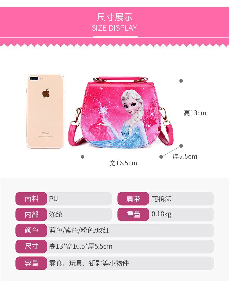 Disney Frozen Anime Figure Elsa Princess Child Shoulder Bag Girl Baby Lovely Handbag Cartoon Kid Fashion Shopping Messenger Bag