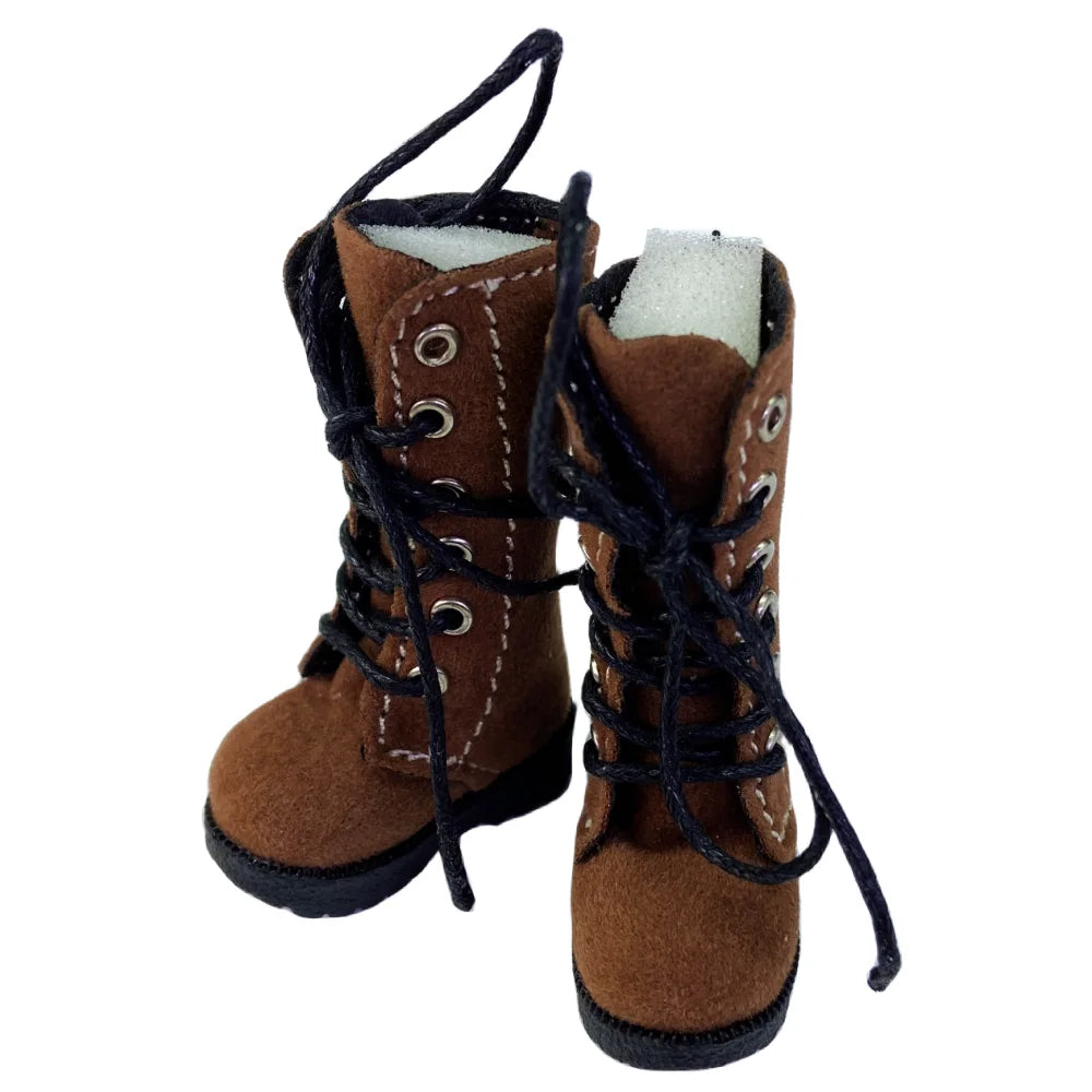 Tilda 3.2cm Doll Boots for Blythe Doll Toy,1/6 Mini Leather Dolls Shoes for Blyth Azone BJD,Casual Puppet Shoes Accessories