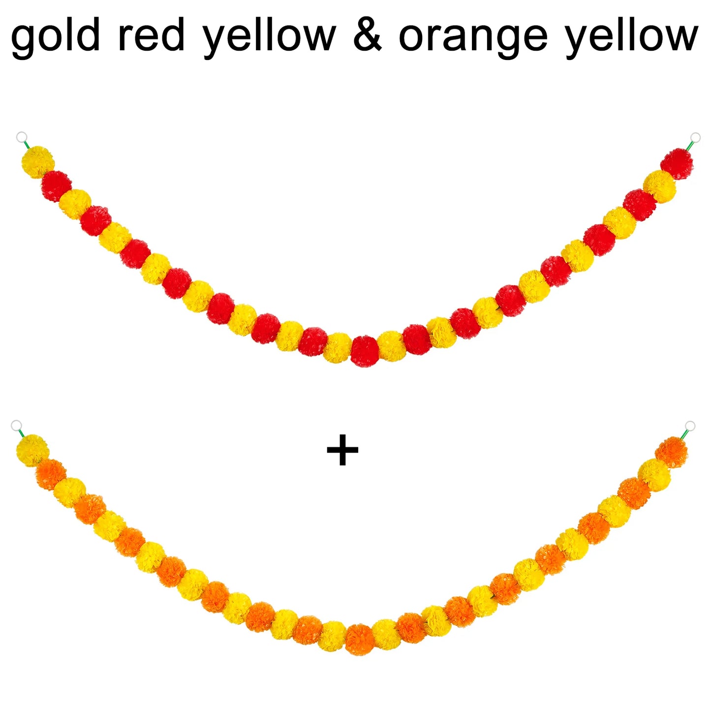 10-100pcs Marigold Flower Garland Decoration Artificial Flowers Indian Decor Diwali Pooja Day of the Dead Wedding Mexican Party