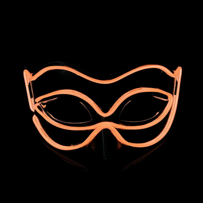 Halloween 10 Colors LED Neon El Wire Mask Cosplay Luminous Fox Mask Dance Party Dress Accessories