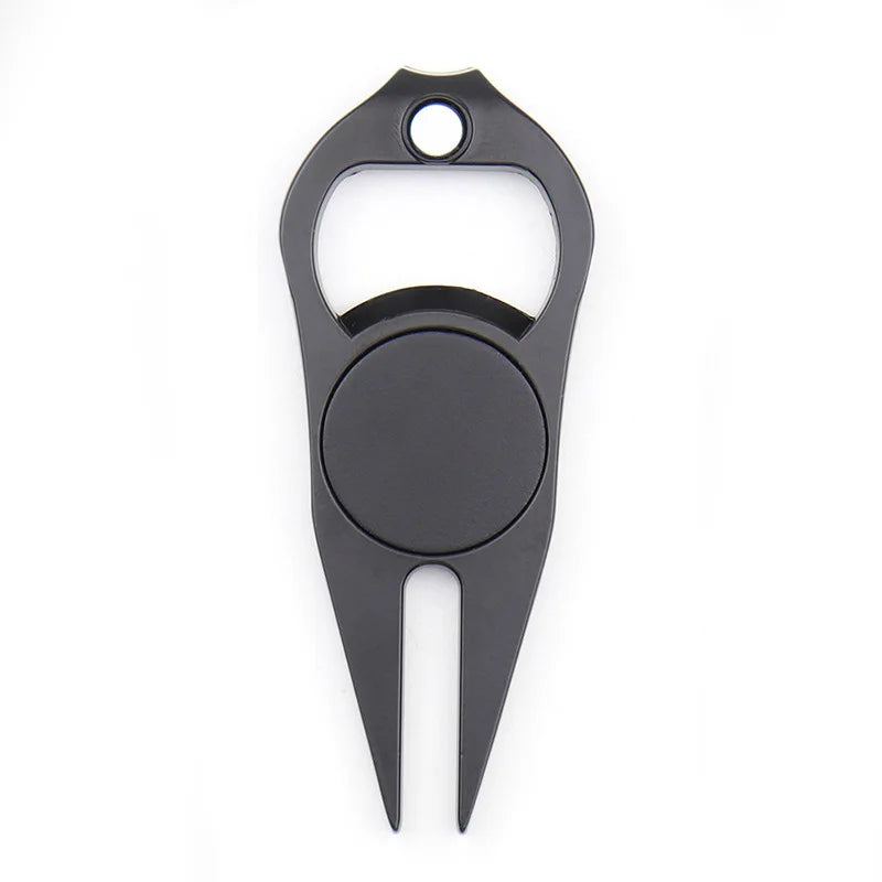 Golf Pitchfork Repair Tool, Pitch Groove Cleaner, Stainless Magnetic Ball Marker, Bottle Opener, Golf Accessories, 1Pc