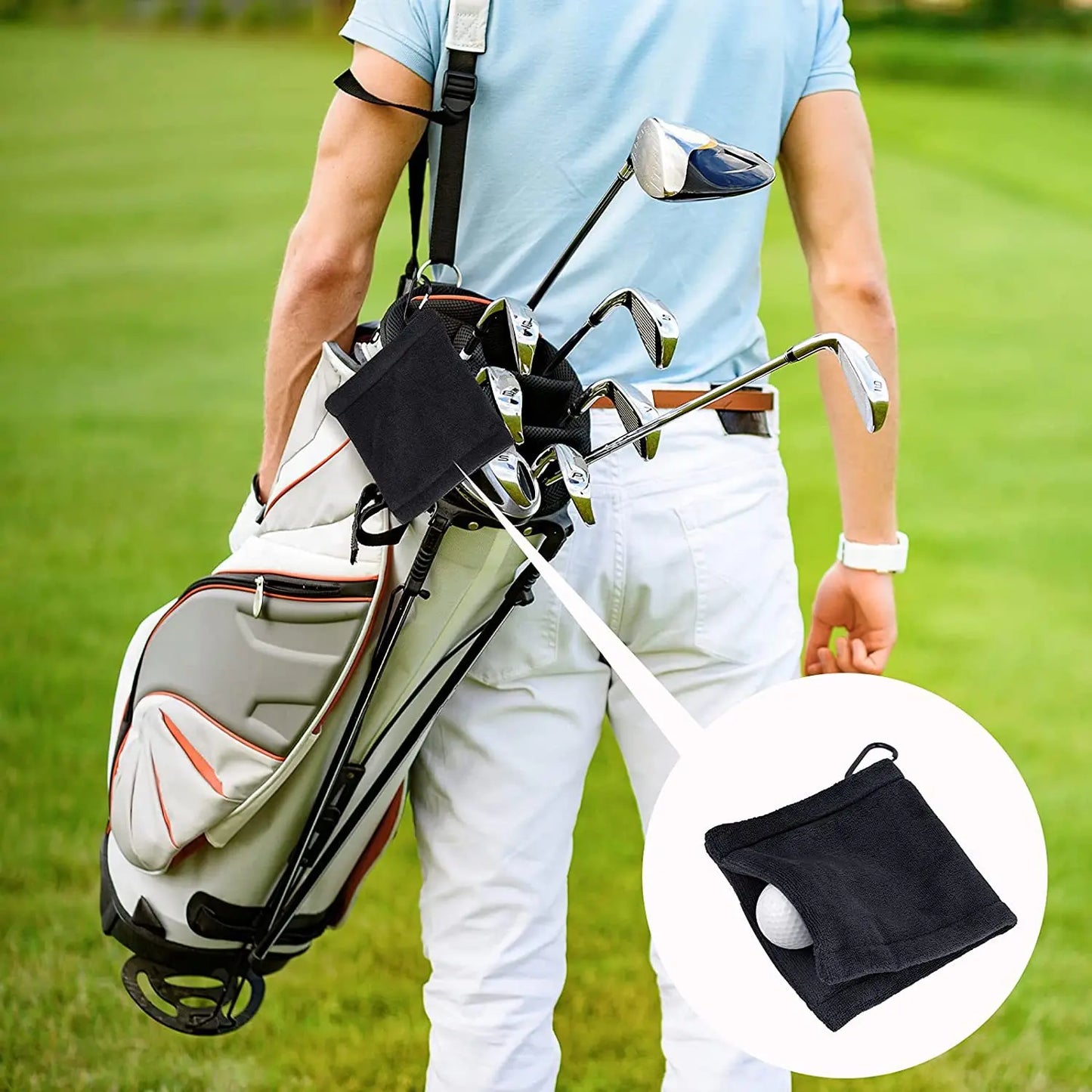 1PC Golf Ball Cleaning Towel Club Towel Outdoor Hook Towel Microfiber Velvet Outdoor Convenient Hhanging Waist Sports Club Cloth