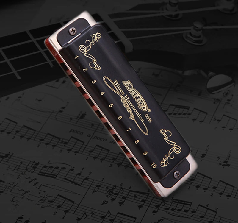 High Quality Easttop Harmonica T008K Diatonic 10 Holes Blues Harp Mondharmonica Gaita Low F /Paddy Mouth Ogan Musical Instrument