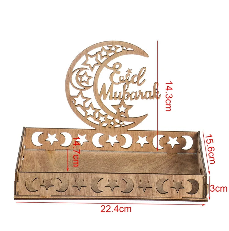 Wooden Pendant EID Mubarak 2024 Ramadan Decoration for Home Kareem Ramadan and Eid Decor Eid AL Adha Islamic Muslim Decor