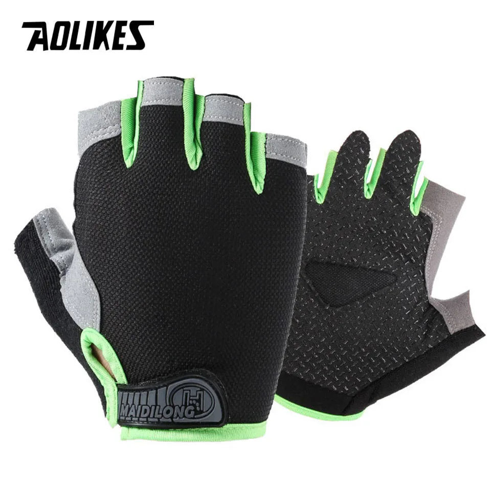 AOLIKES Cycling Gloves MTB Road Riding Gloves Anti-Slip Camping Hiking Gloves Gym Fitness Sports Bike Bicycle Glove Half Finger