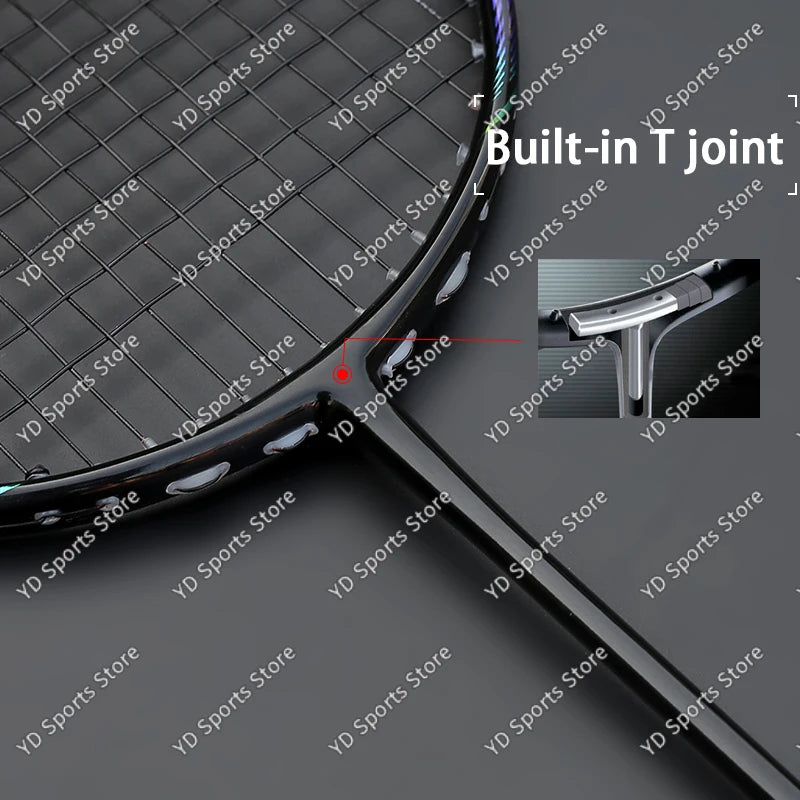 Super Light 8U Full Carbon Fiber Badminton Rackets With Bags String Professional Racket Strung Padel Sports