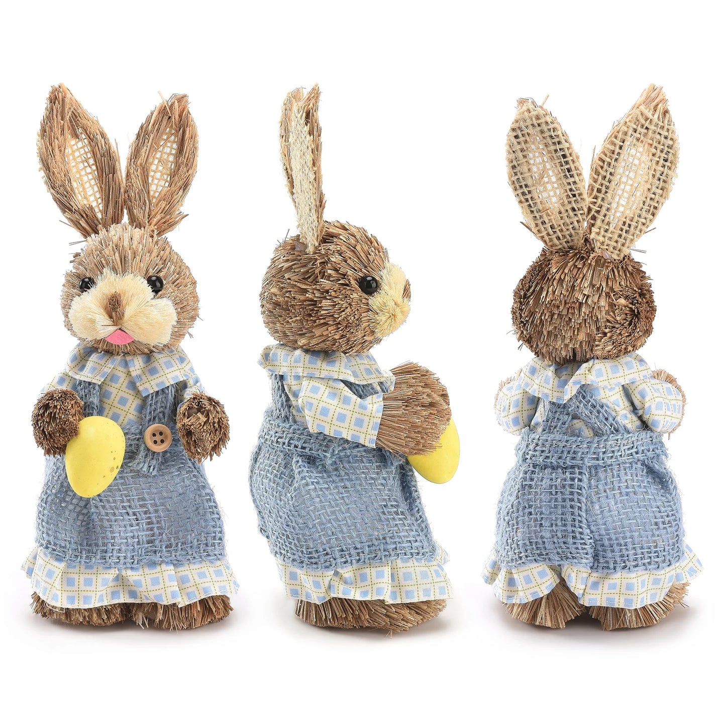 2PCS Straw Rabbit 2024 Easter Bunny Ornament Party Decorations Holiday Home Garden Wedding Decor Crafts Photo Props 25/35cm