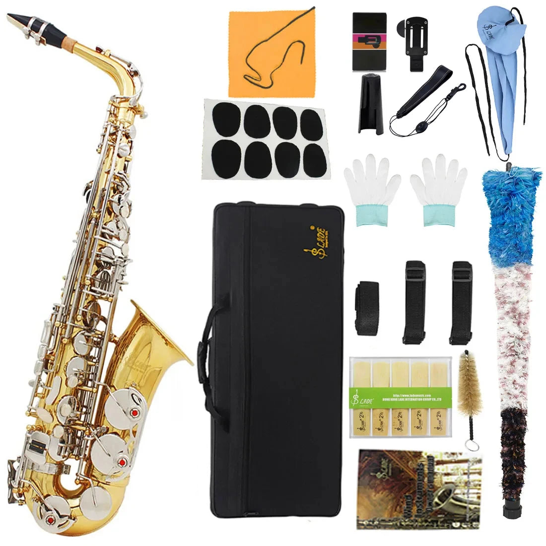 High Quality Eb Alto Saxophone Brass Lacquered Gold E Flat Sax Musical Woodwind Instrument With Case Mouthpiece Accessories