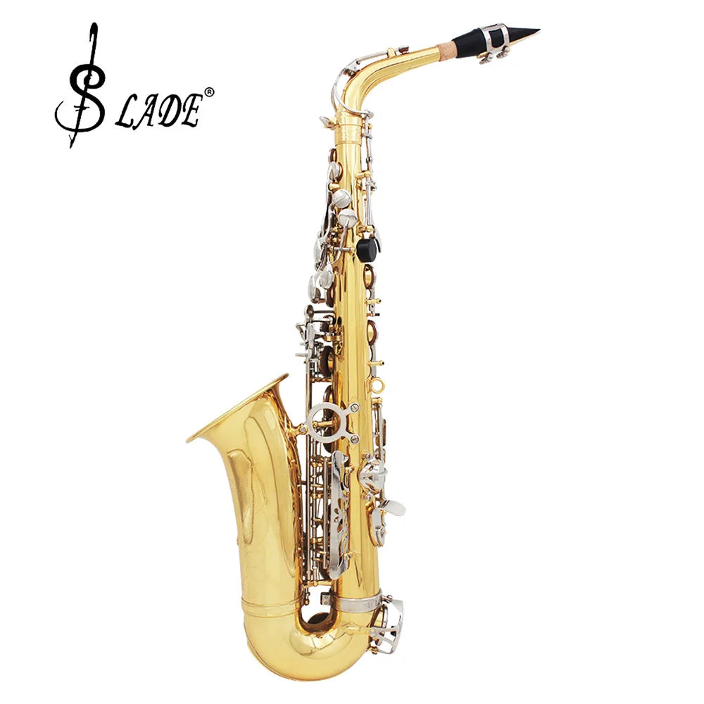 High Quality Eb Alto Saxophone Brass Lacquered Gold E Flat Sax Musical Woodwind Instrument With Case Mouthpiece Accessories