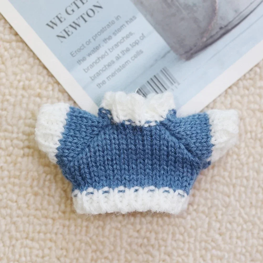 Mini Doll'S Clothes Outfit Accessories for Labubu for Elf Doll Knitted Christmas Love Twisted Solid Santa Sweater Clothing