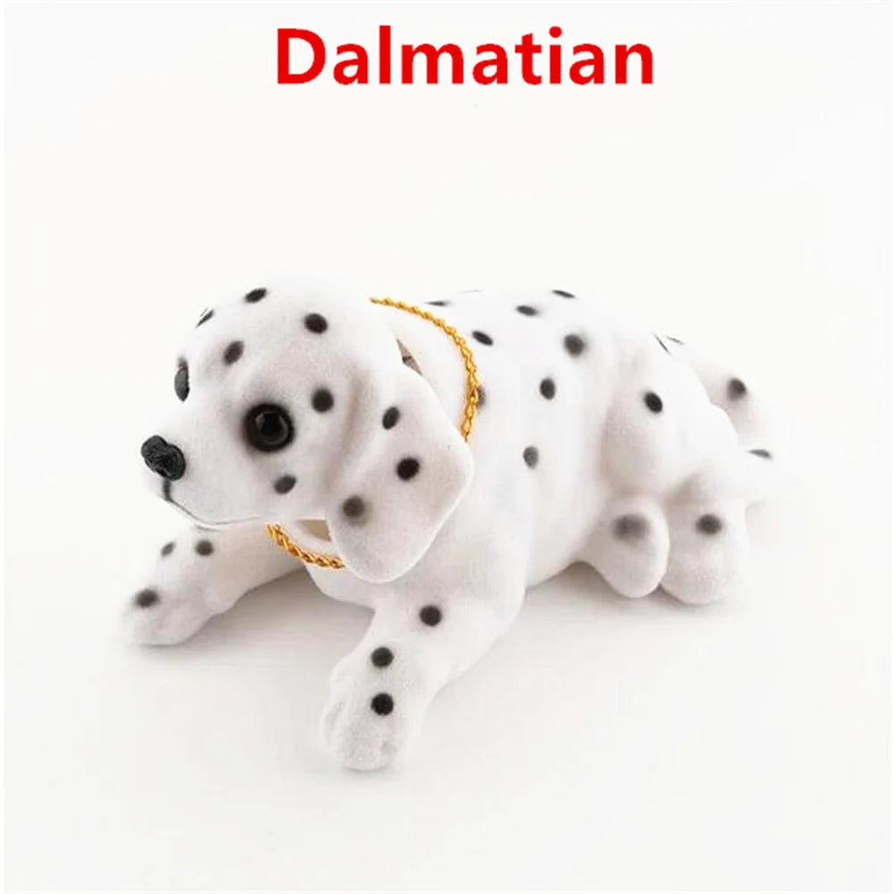 Car Ornament Nodding Dog Creative Shaking Head Puppy Dog Car Dashboard Doll Bobblehead Dog Toy Lucky Gold Chain Rocking Head Dog
