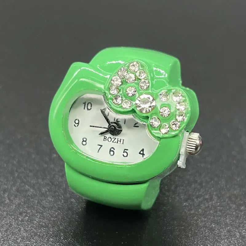 Steel Fun Vintage Punk Quartz Finger Pocket Watch Ring for Women Men Goth Clock Rings Digital Watch Elastic Stretchy Rings Gifts