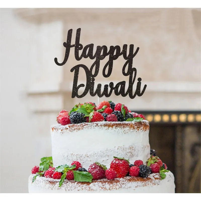 Happy Diwali Cake Topper Indian Festival of Lights Party Decoration