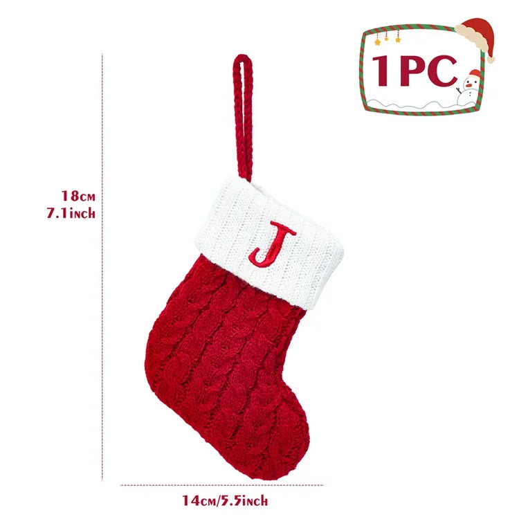 Christmas Alphabet Knitting Socks Christmas Tree Ornaments Christmas Decorations for Home 2023 Navidad Noel 2024 Xmas Gift