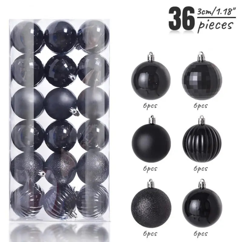 24/36pcs Christmas Ball Christmas Tree Ornament Home Christmas Hanging Pendant New Year Party Decoration Gift Navidad