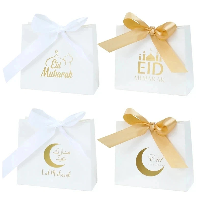 24Pcs Eid Mubarak Candy Gift Box Eid Black White Packaging Box Ramadan Decoration 2024 Islam Muslims Festive Party Supplies