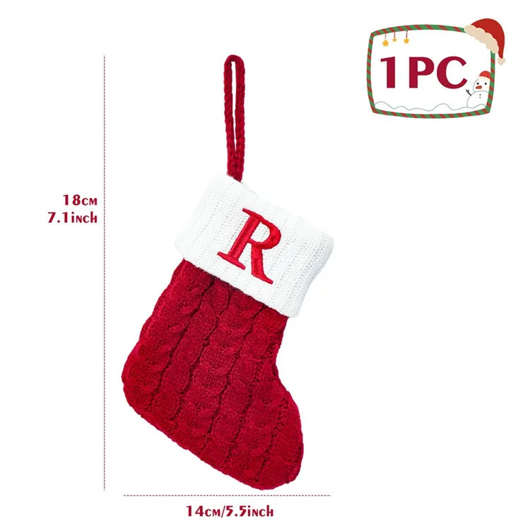Christmas Alphabet Knitting Socks Christmas Tree Ornaments Christmas Decorations for Home 2023 Navidad Noel 2024 Xmas Gift