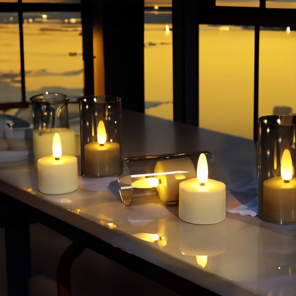 Led Candle Set Rechargeable Electronic Flicker Flameless Candles Lamp With Timer Remote for Home Decor Christmas Candle Lights