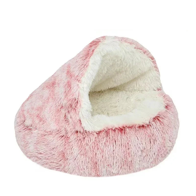 Cat Bed Four Seasons Warm Comfortable Pet Mattress Warm Soft Plush Pet Bed Semi-Enclosed Cat Nest Shell Style Nest Cat Sofa Bed
