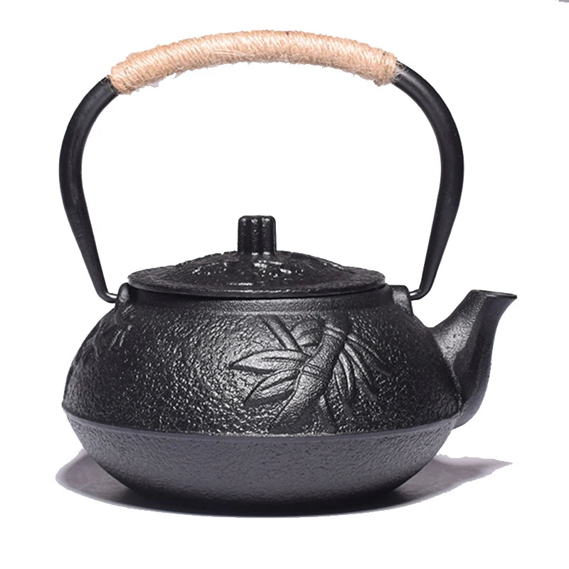 900ML Japanese Style Cast Iron Teapot With Stainless Steel Infuser Strainer Plum Blossom Cast Iron Tea Kettle for Boiling Water