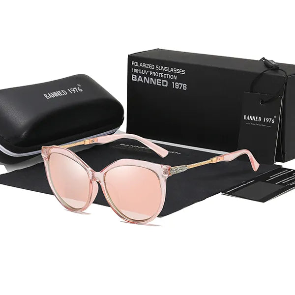 2021 New Luxury HD Polarized Women Sunglasses Fashion Round Ladies Vintage Brand Design Cat Eye Woman Female Sun Glasses Oculos