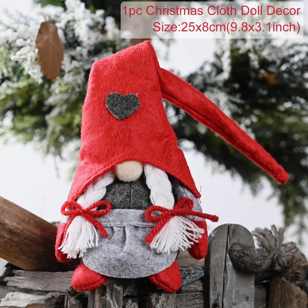 QIFU Christmas Doll Ornaments 2024 Merry Christams Decor for Home Cristmas Decor Xmas Gifts Happy New Year 2025 Navidad Noel