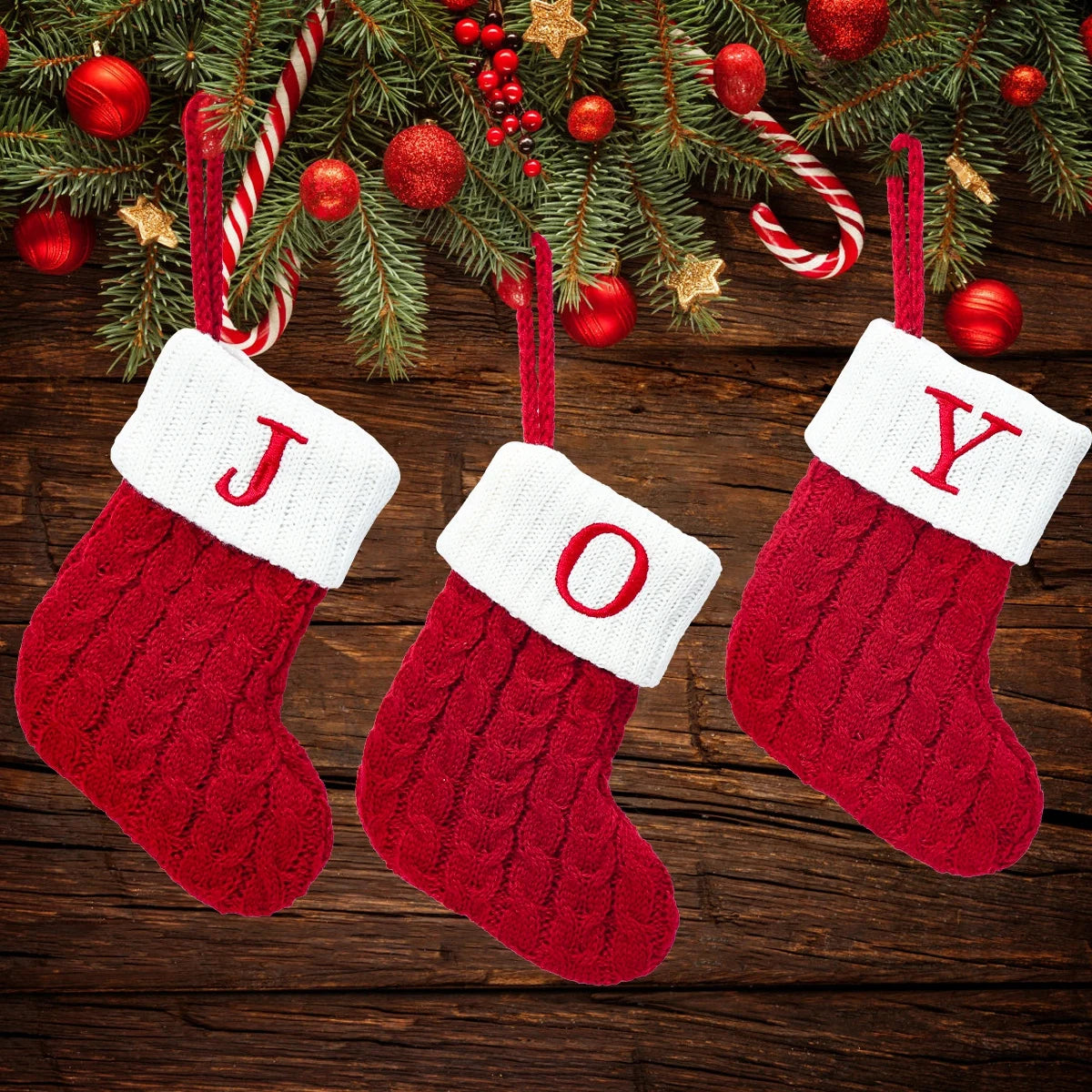 Christmas Alphabet Knitting Socks Christmas Tree Ornaments Christmas Decorations for Home 2023 Navidad Noel 2024 Xmas Gift