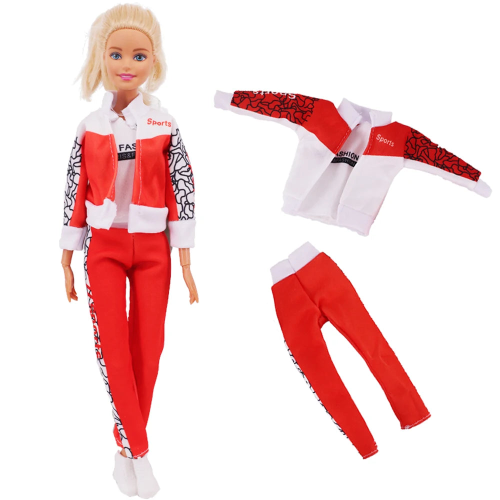 Pop Doll Clothes Sportswear Outfit Dress Fashion Coat Hoodie Top Pants Hats Clothing for Barbis&BJD Doll Accessories Girl`s Toy