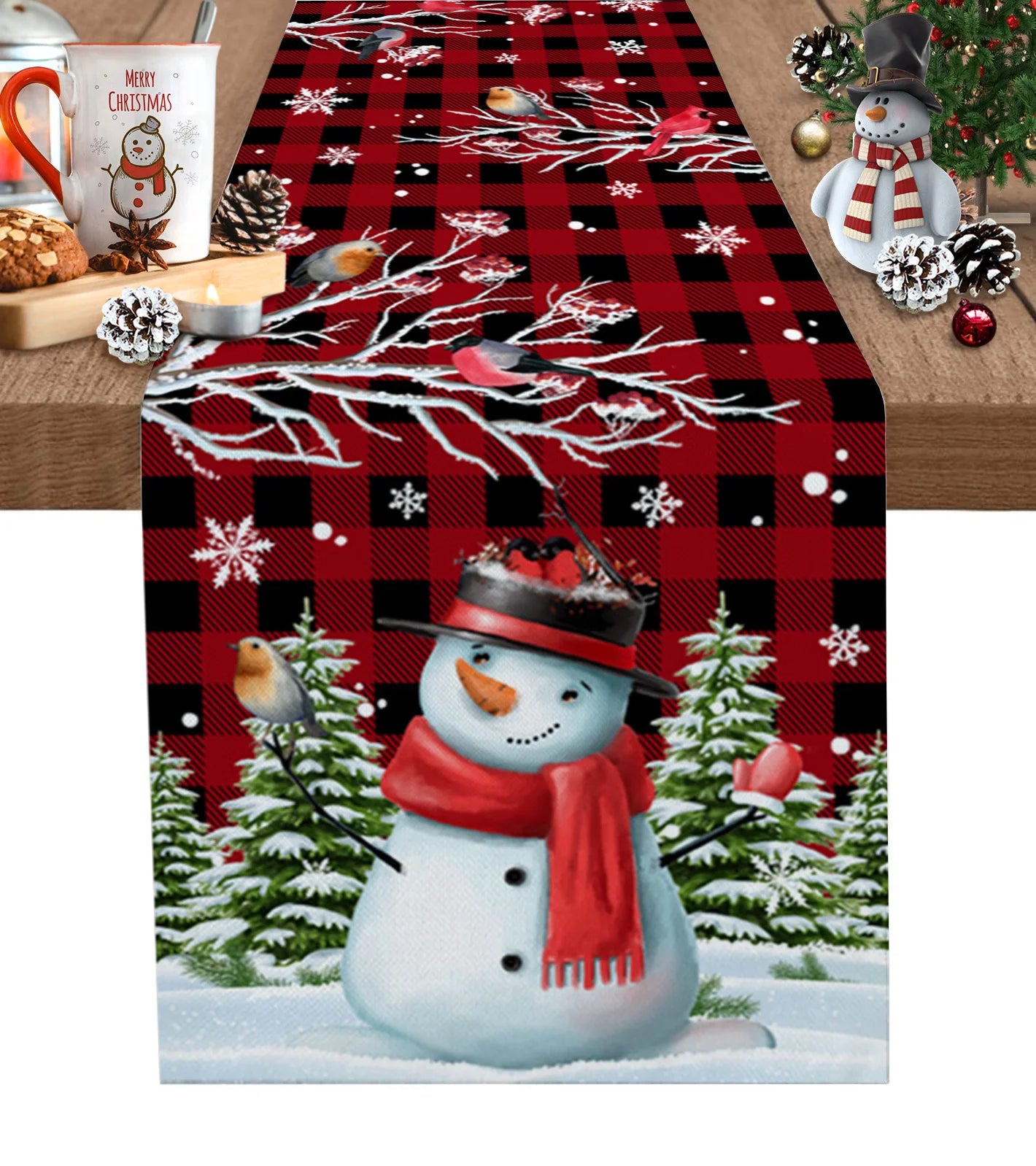 Christmas Christmas Tree Christmas Gnome Wedding Decorations Coffee Table Decor Tablecloth Table Kitchen Decorative Table Runner
