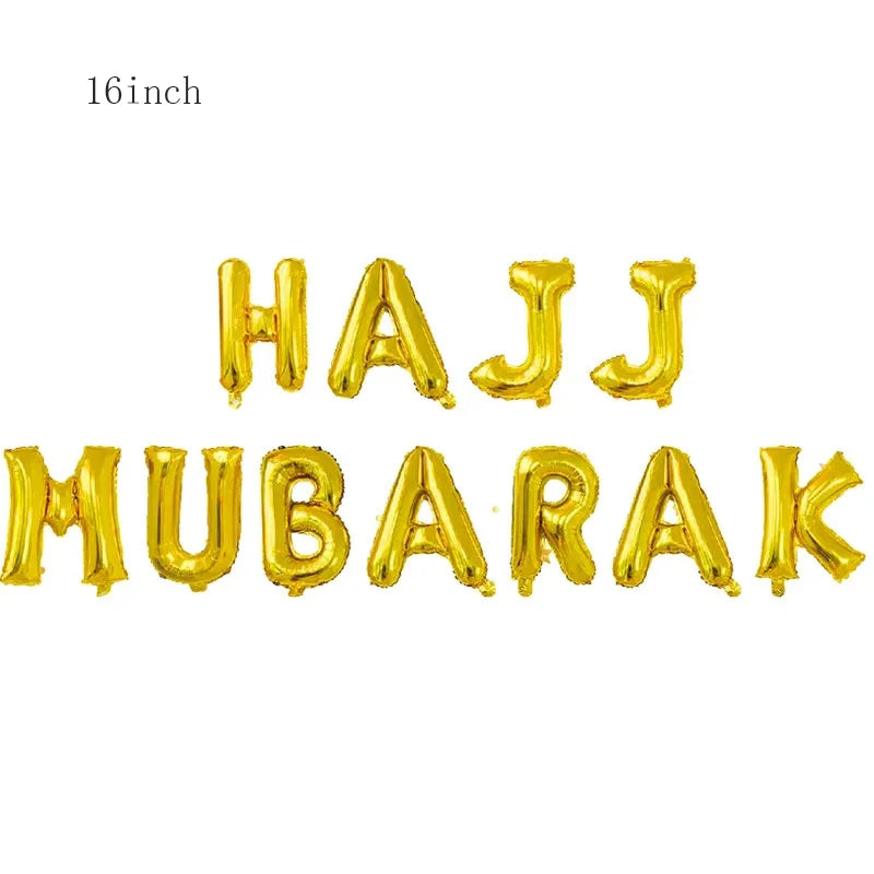 1Set Eid/Hajj Mubarak Latex Balloon Ramadan Kareem Decor Umrah Mubarak Muslim Islamic Hajj Festival Party Supplies 2025