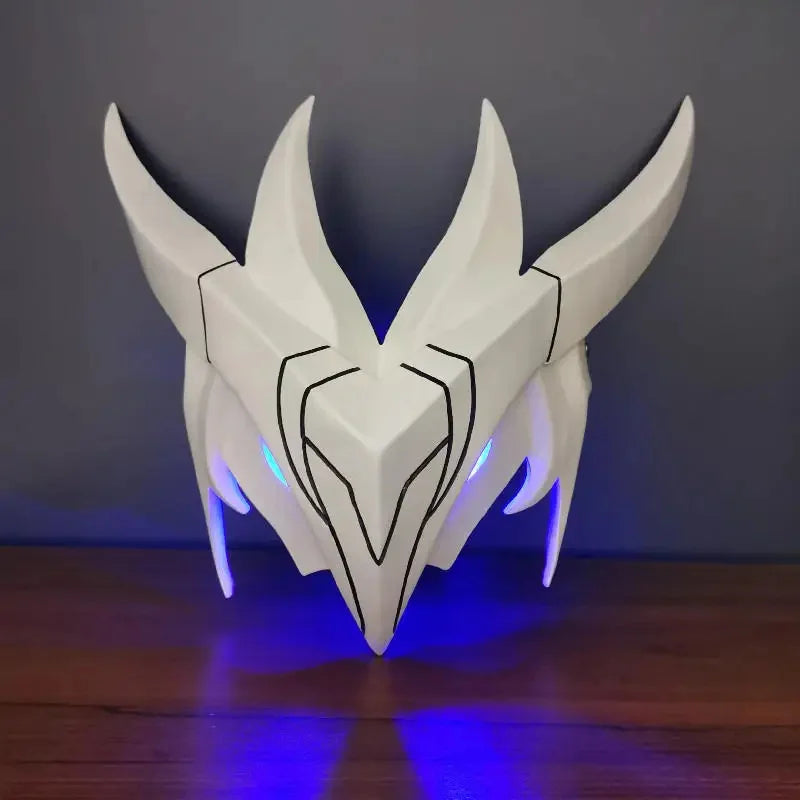 Game LOLS Heartsteel Yone Cosplay Props Mask Men Women Halloween Party Carnival Roleplay Accessories Resin Mask With LED Light