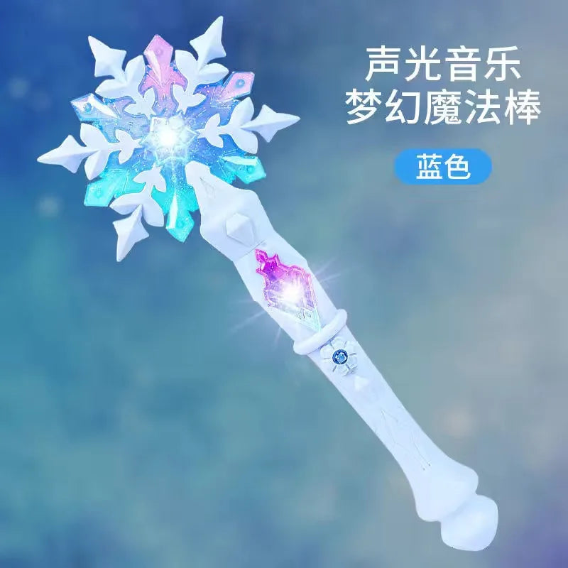 Disney Girls Frozen Snowflake Princess Elsa Music Magic Wand Ring Crown Box Set Makeup Toys Birthday Christmas Gift