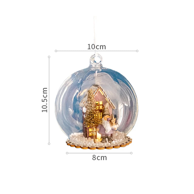 Christmas Microlandscape Glass Ball Lob Ball Christmas Tree Decorations Light Up Ball Christmas Decorative Lights LED Lights