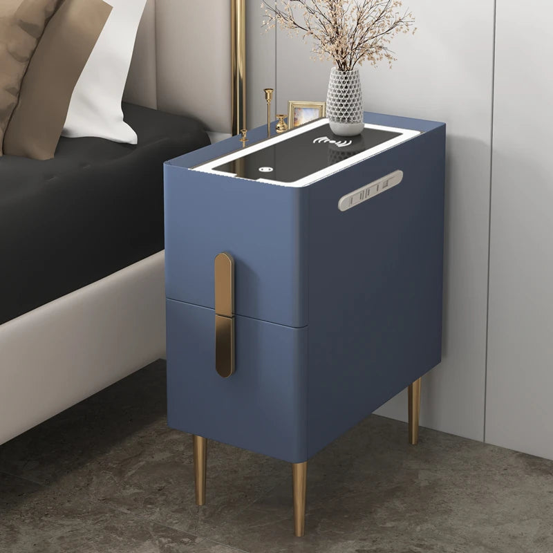 White Minimalist Night Table Metal Nordic Modern Luxury Home Nightstands Drawers Storage Mesitas De Noche Furniture for Bedroom