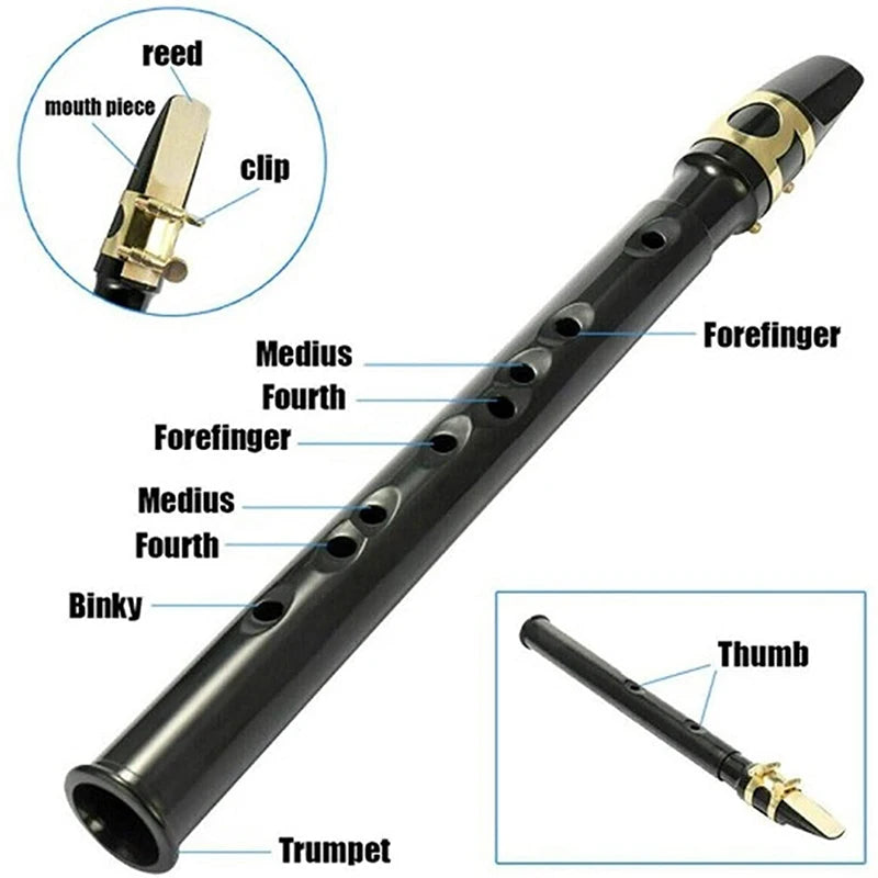 Black Saxophone Set Pocket Sax Mini Portable Saxophone Little Saxophone With Sax Reeds Carrying Bag Tooth Pastes for Beginners