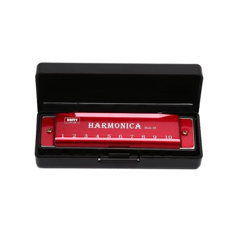 Diatonic Harmonica 10 Holes Blues Harp Mouth Organ Key of C Professional Musical Instruments Color Black ABS Comb