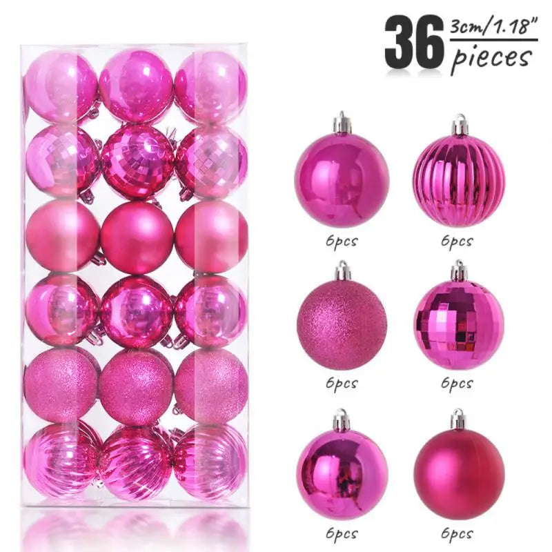 24/36pcs Christmas Ball Christmas Tree Ornament Home Christmas Hanging Pendant New Year Party Decoration Gift Navidad