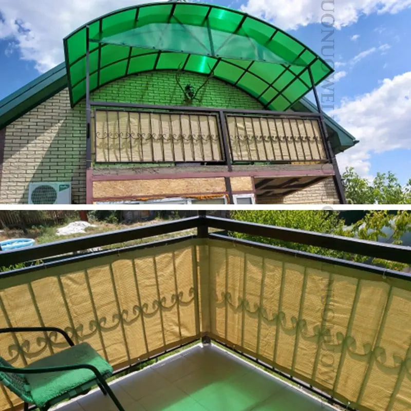 Thicken Beige Anti-Uv HDPE Sun Shade Net Plants Cover Net Garden Fence Decoration Balcony Wind Barrier Safety Privacy Screen Net
