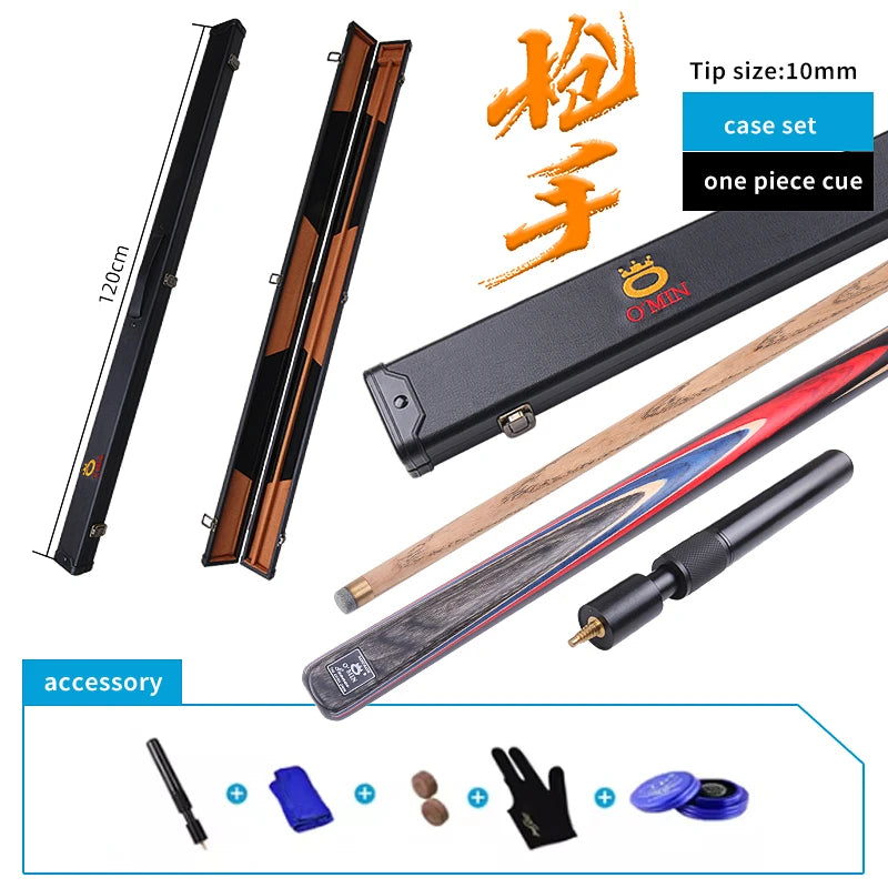 OMIN-Gunman the New Generation Billiard Stick Ash Shaft Snooker Case Supplies 3/4 Split Pool One Piece Cue Tip Size 10mm 9.5mm
