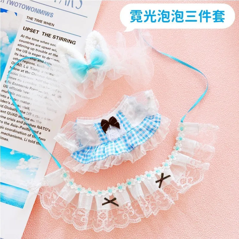 20cm Doll Clothes Outfit Hoodies Skirt Stuffed Dolls Dress Up Doll Accessories Outfit Change Dress Game Playing House Gift Toys