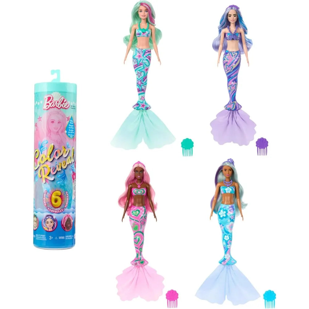 2024 New Original Barbie Doll Color Reveal Surprise Mystery Box Color Change Mermaid Mysterious Box Mistery Box Random Figure