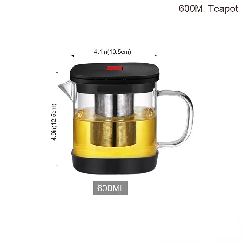 Dropshipping Heat Resistant Glass Teapot Various Styles of Hot-Selling Tea Sets Clear Kettle Flower Puer Tea Infuser Pot