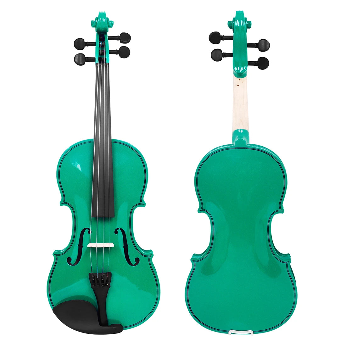 4/4 Full Size Solid Wood Acoustic Violin for Violin Beginner With Case and Bow, Green / Purple Color Fiddle