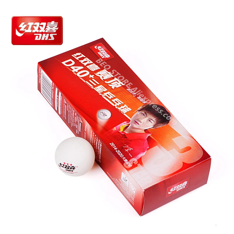 DHS 3 Star D40+ Table Tennis Ball 3-Star New Material ABS Seamed Poly Plastic Original DHS Ball 3 Star Ping Pong Balls