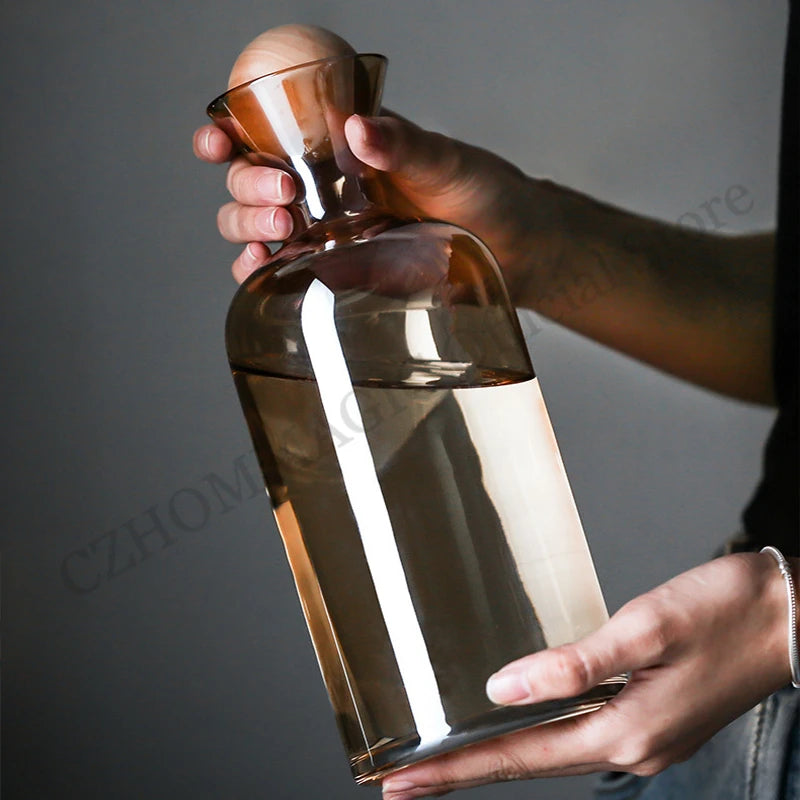 1.2L Water Kettle Amber Borosilicate Glass Tea Pot 250ml Water Cup Heat-Resistant Glass Bottle Water Pitcher Beverage Dispenser
